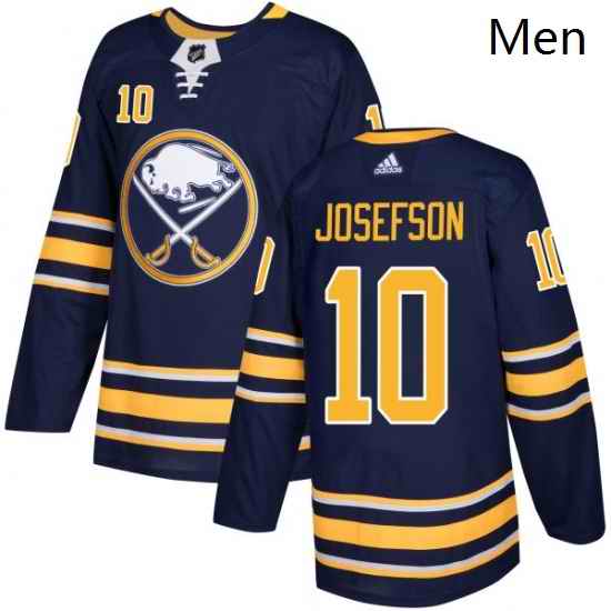 Mens Adidas Buffalo Sabres 10 Jacob Josefson Authentic Navy Blue Home NHL Jersey